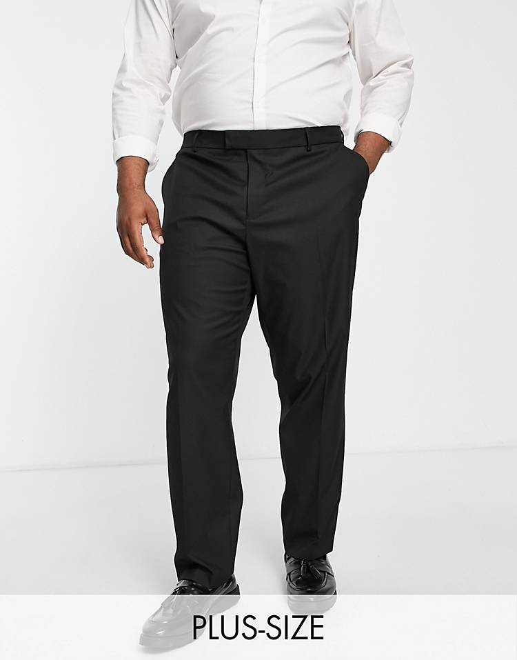 River Island Big & Tall skinny suit pants in black